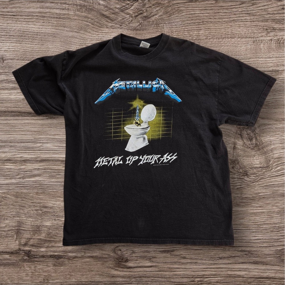 Vintage 1994 Metallica Metal Up Your Ass T-Shirt XL Giant Electric Chair Black